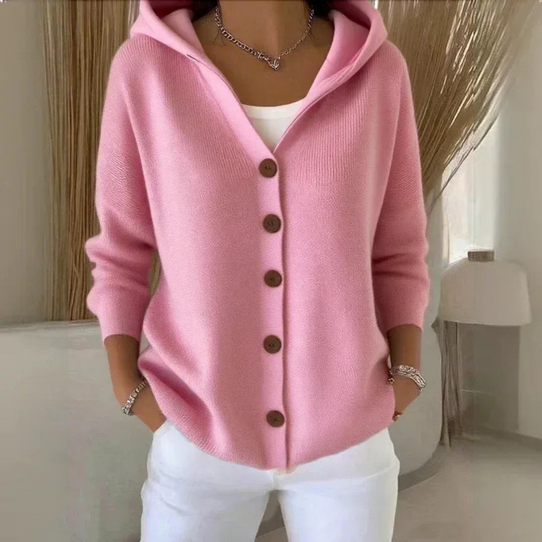 Simona | Hooded Cardigan with Buttons
