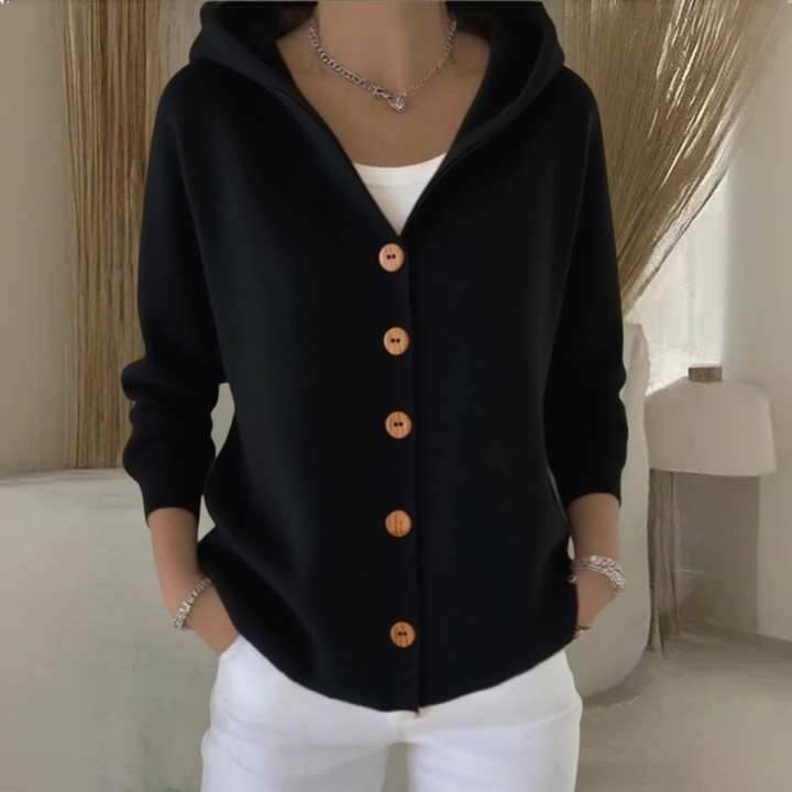 Simona | Hooded Cardigan with Buttons