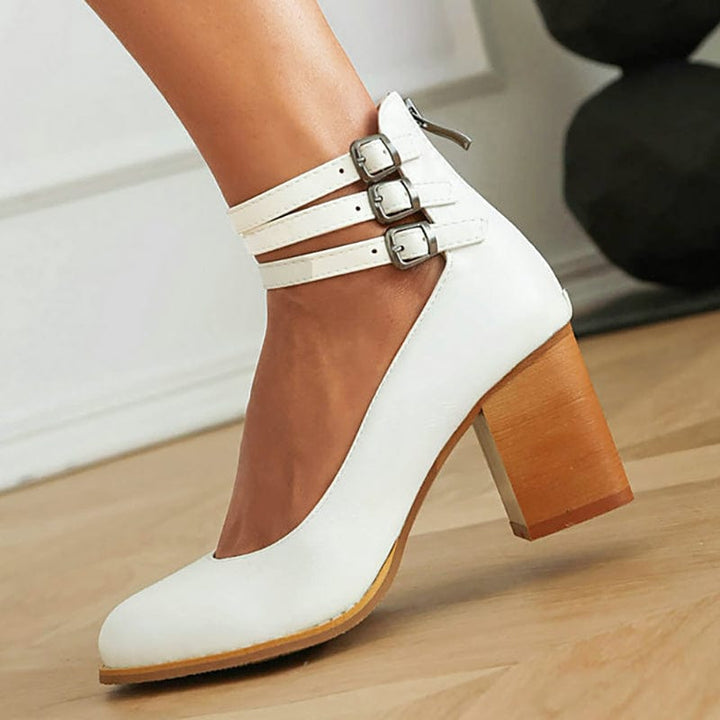 Ariana |  Triple Buckle Heels