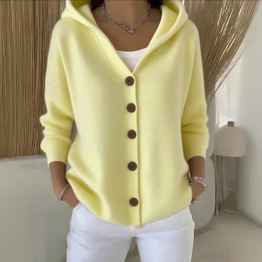 Simona | Hooded Cardigan with Buttons