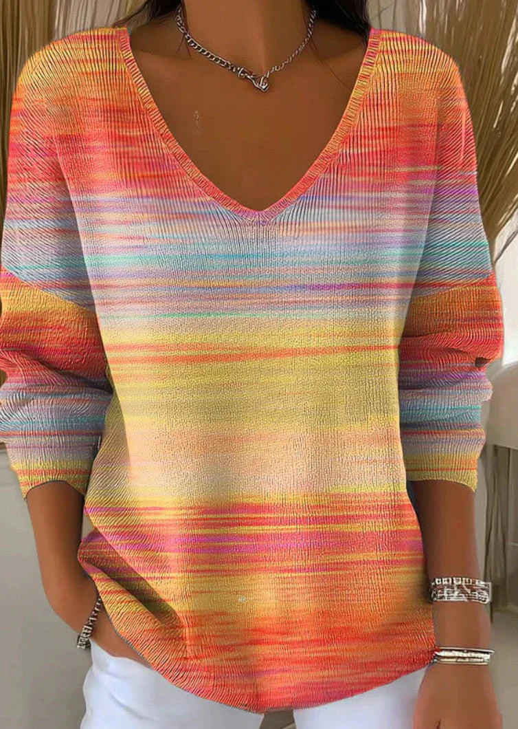 BENEDETTA™ | MULTICOLOR KNIT V-NECK SWEATER