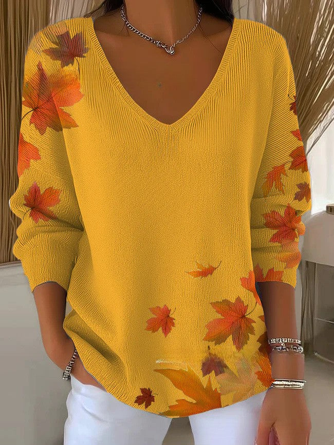 BENEDETTA™ | YELLOW KNIT V-NECK SWEATER