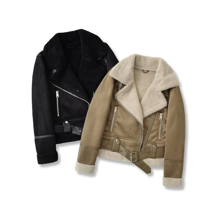 Flor | Suede Velvet Fur Lambswool Jacket