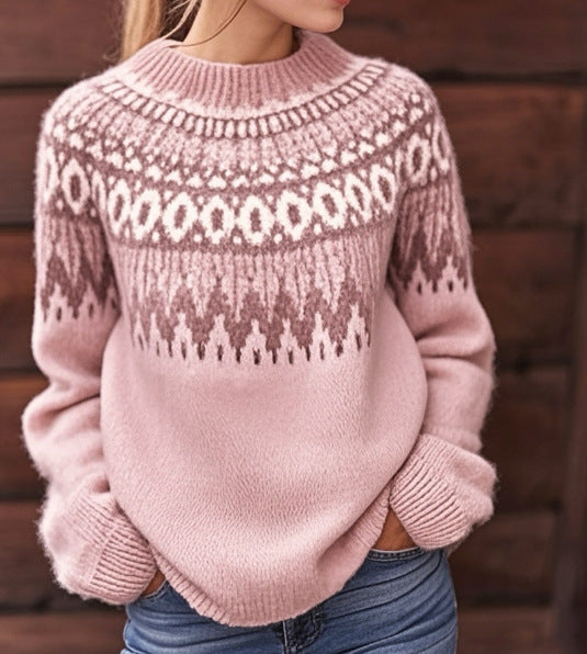 Gerda | Pink Sweater with Print