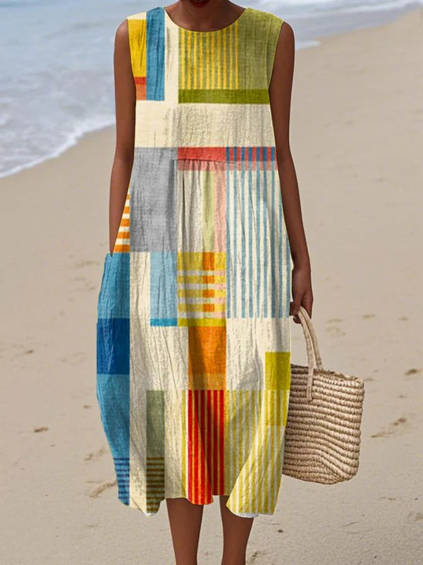 Elara - Everyday Tie-Back Midi Dress