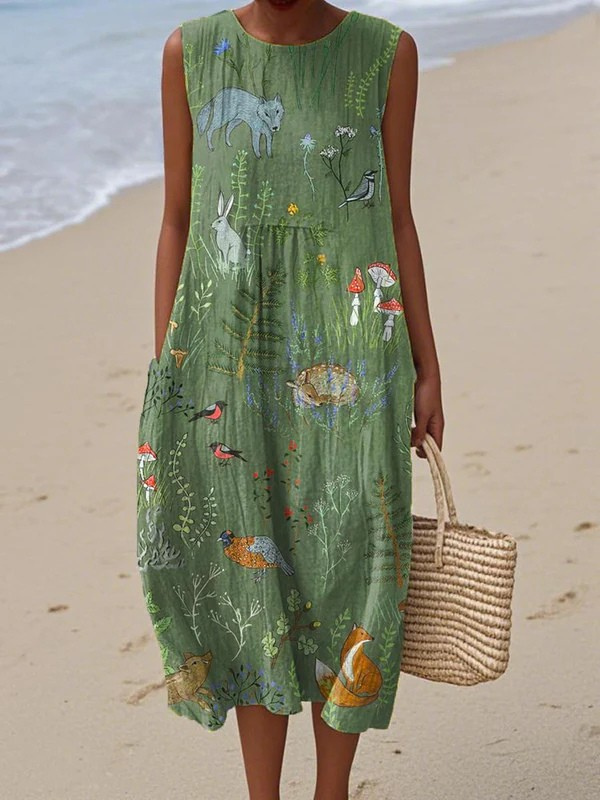 Lila - Everyday Tie-Back Midi Dress