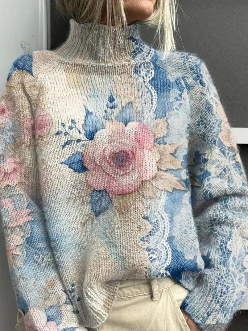 Tess | Elegant Sweater with Floral Lace