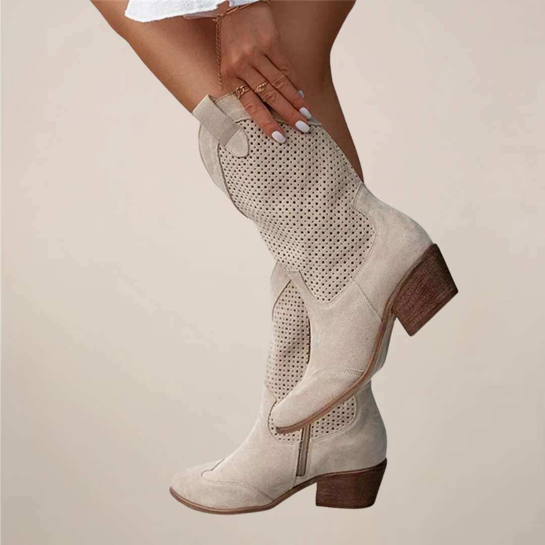 Women’s Perforated Western Mid-Calf Boots