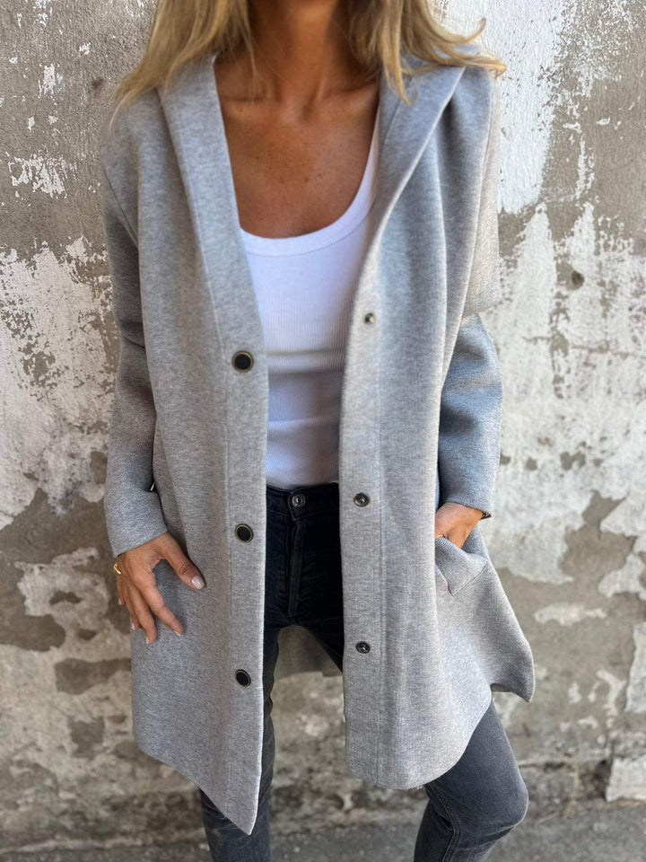 Arianna | Button-detailed Hooded Cardigan
