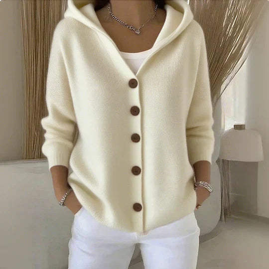 Simona | Hooded Cardigan with Buttons