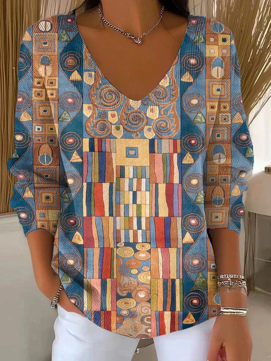 BENEDETTA™ | SHAPES KNIT V-NECK SWEATER