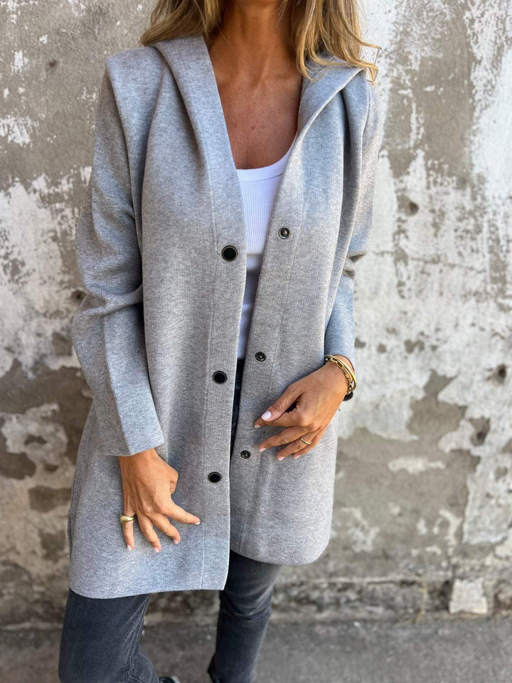 Arianna | Button-detailed Hooded Cardigan
