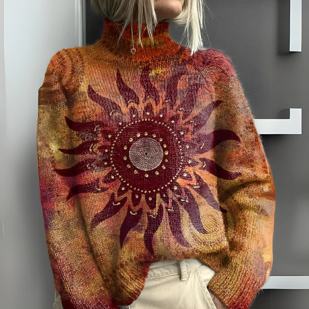 Liv | Tribal Sweater with Sun Print