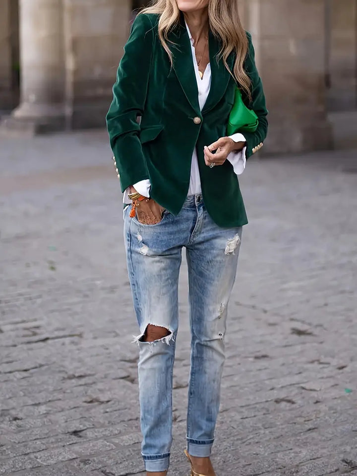 Caterina™ | Elegant velvet blazer