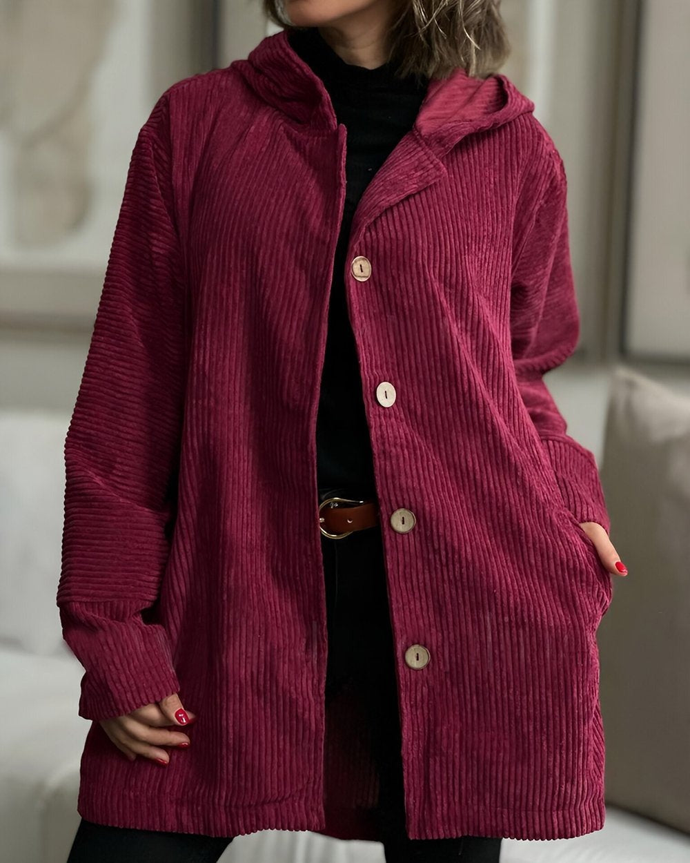 Ellen | Jacket with Buttons and Hood