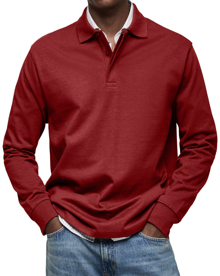 Luca | Relaxed Long Sleeve Polo Shirt