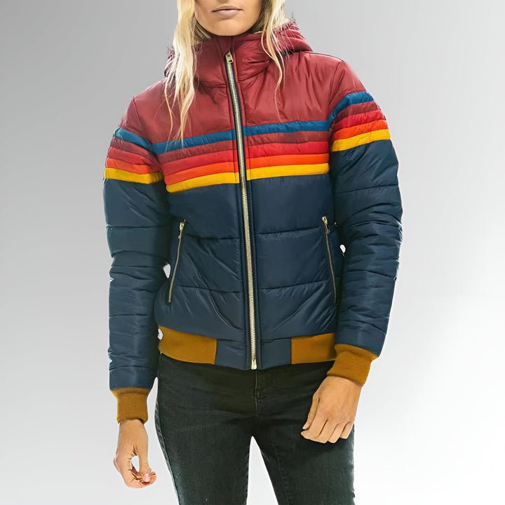 KATRINA  | Zip-Up Jacket with Rainbow Stripes