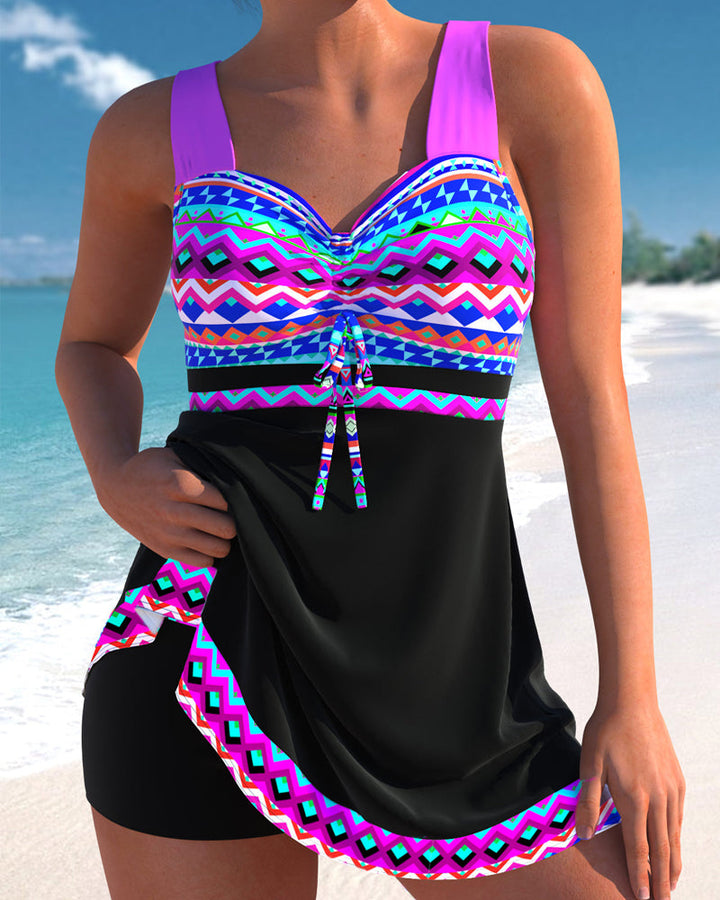 Eliza | Swimsuit with Lace-Up Closure and Waist Accent, Conceals Belly - Last Day 80% Off!