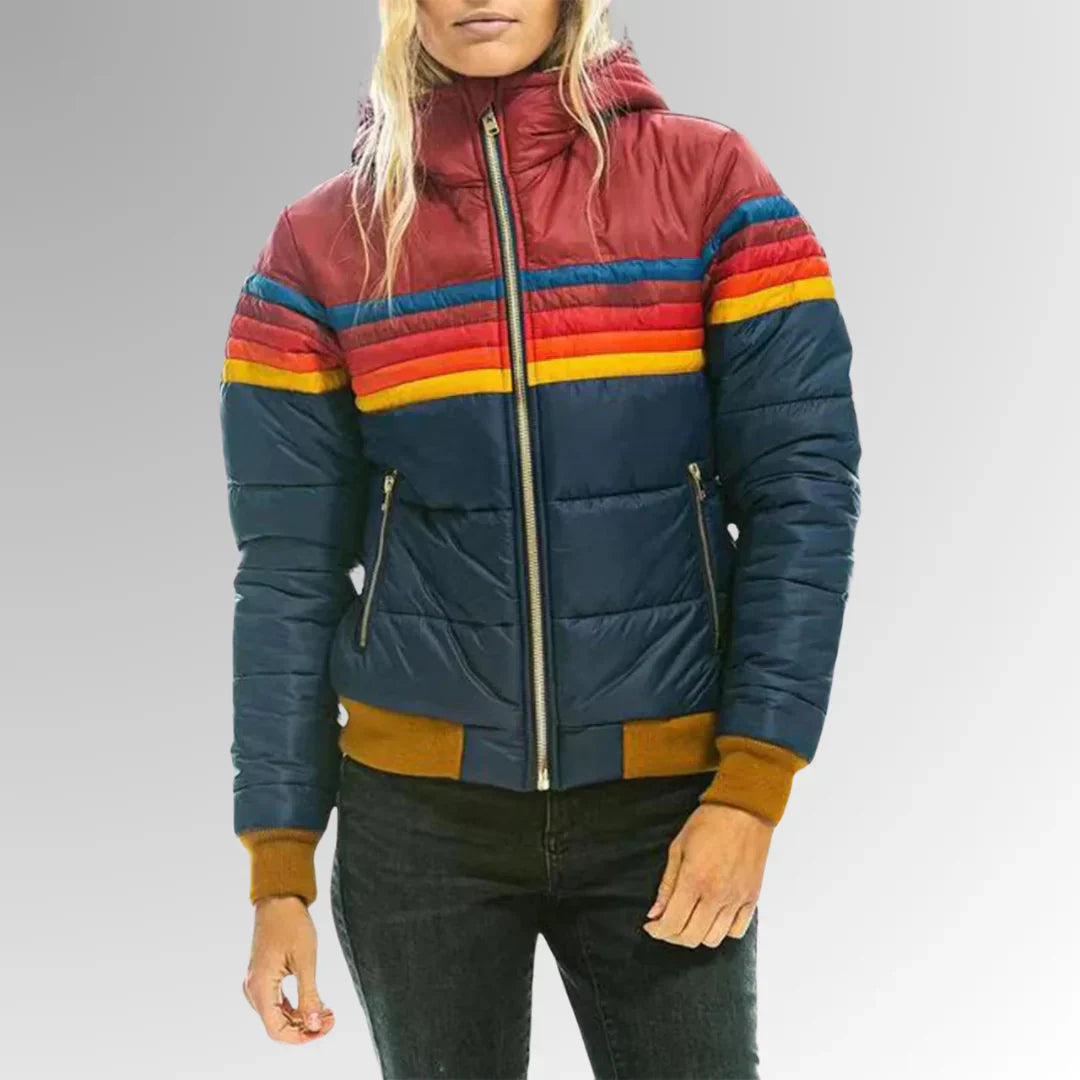 Sierra - Women’s Retro Striped Puffer Jacket