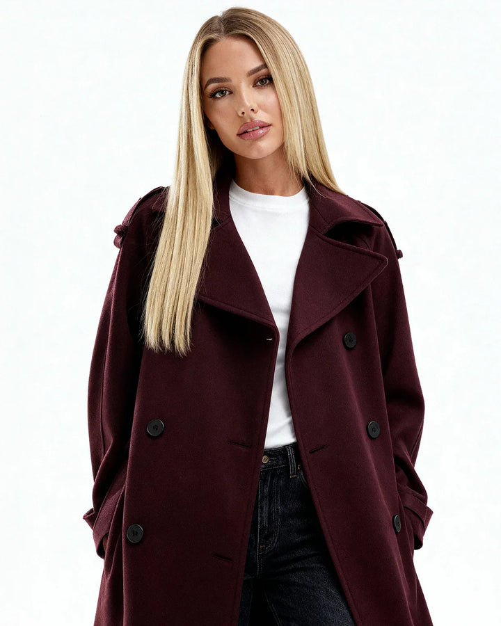 IVANA™ | Burgundy Trench Coat