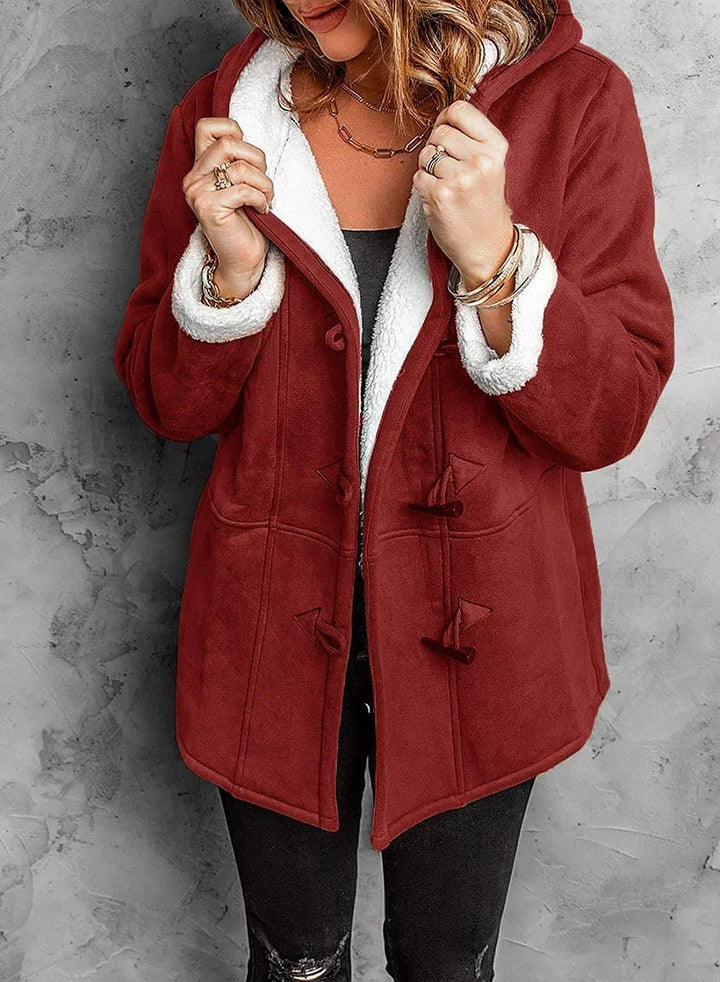 Kate | Warm Hooded Jacket with Buttons