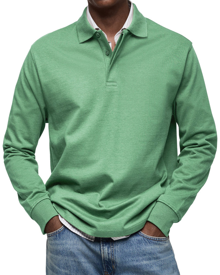 Luca | Relaxed Long Sleeve Polo Shirt
