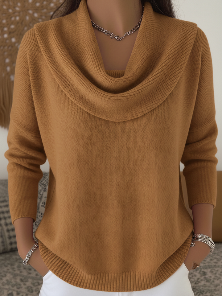 CAROLIA | Stylish Cowl Collar Sweater