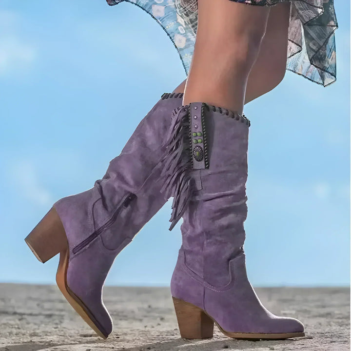 Mara™ - Stylish Leather Cowboy Boots