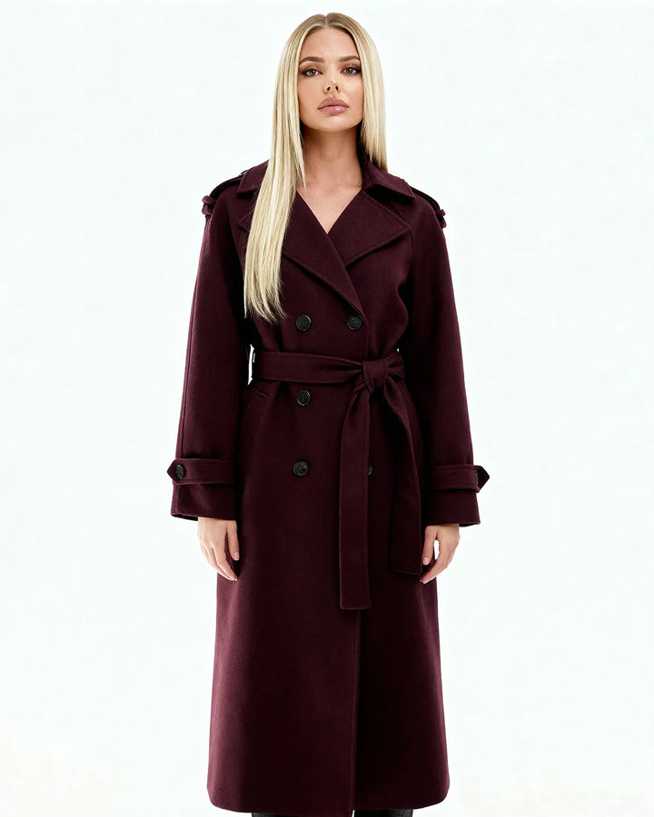 IVANA™ | Burgundy Trench Coat