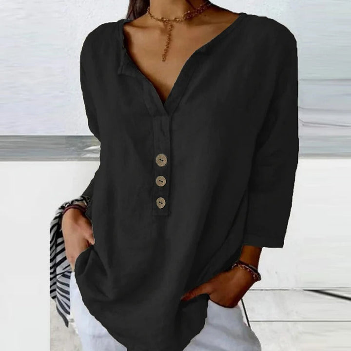 Mykaela – Casual Blouse Made of Cotton and Linen
