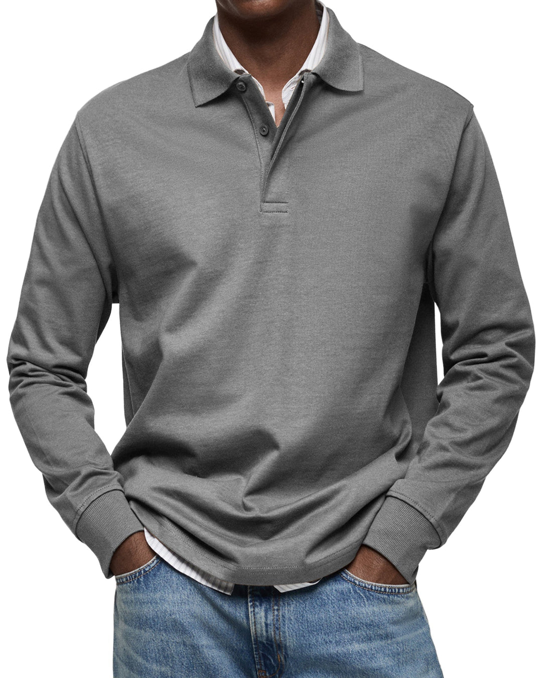 Luca | Relaxed Long Sleeve Polo Shirt