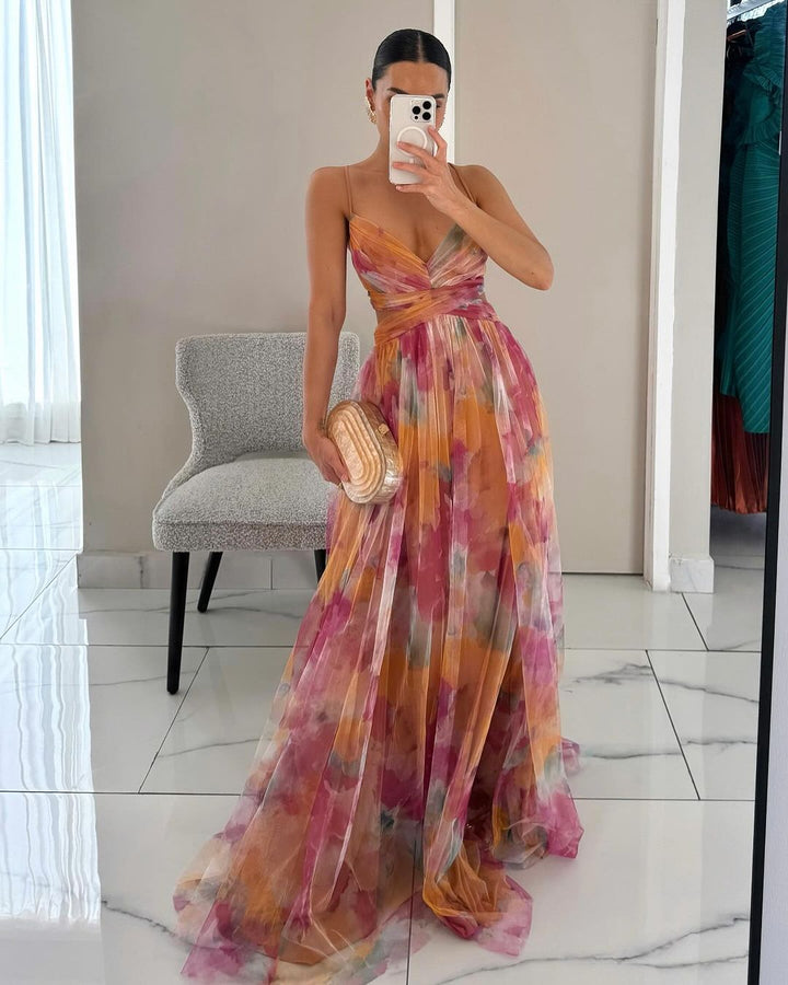 Nancy™ | Enchanting Maxi Dress with Floral Pattern