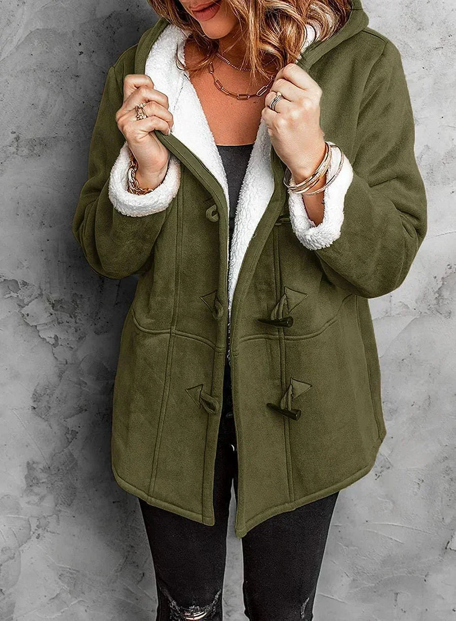 Kate | Warm Hooded Jacket with Buttons