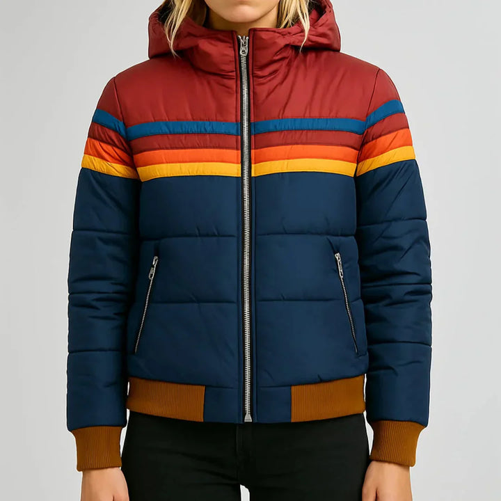 Sierra - Women’s Retro Striped Puffer Jacket