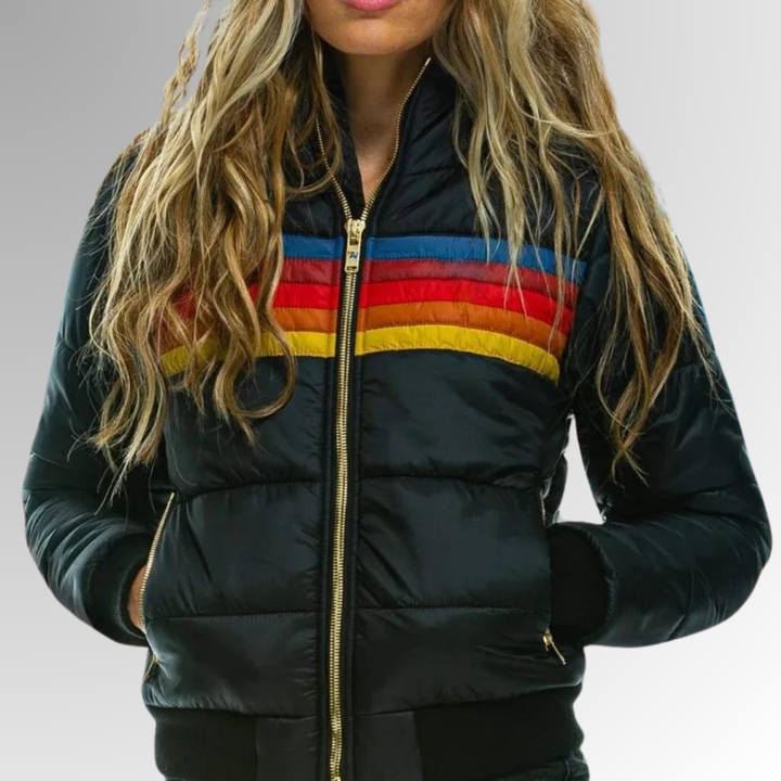 KATRINA  | Zip-Up Jacket with Rainbow Stripes