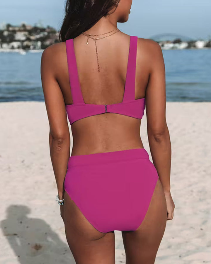 Hilde - Solid High Waist Swimsuit | Last Day 80% Discount!