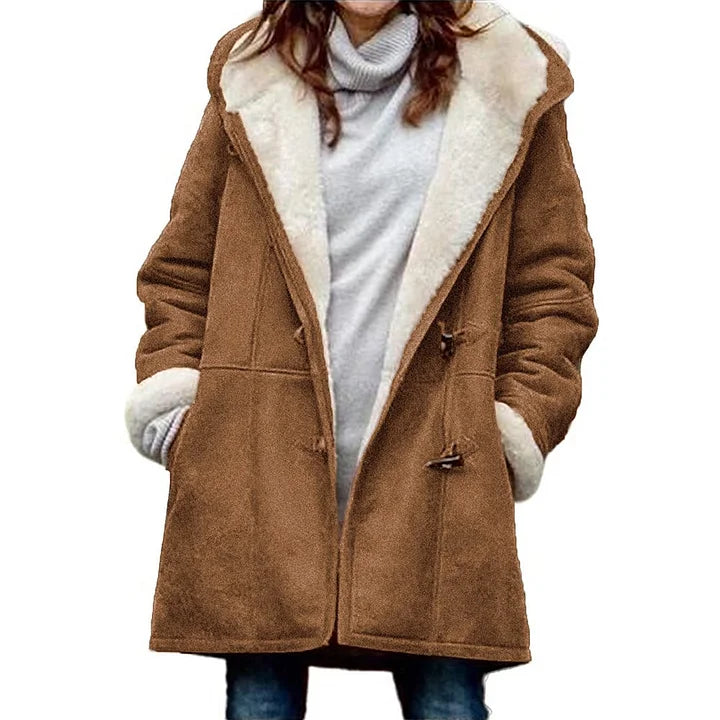 Kate | Warm Hooded Jacket with Buttons