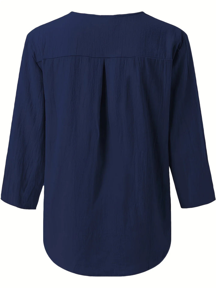 Mykaela – Casual Blouse Made of Cotton and Linen