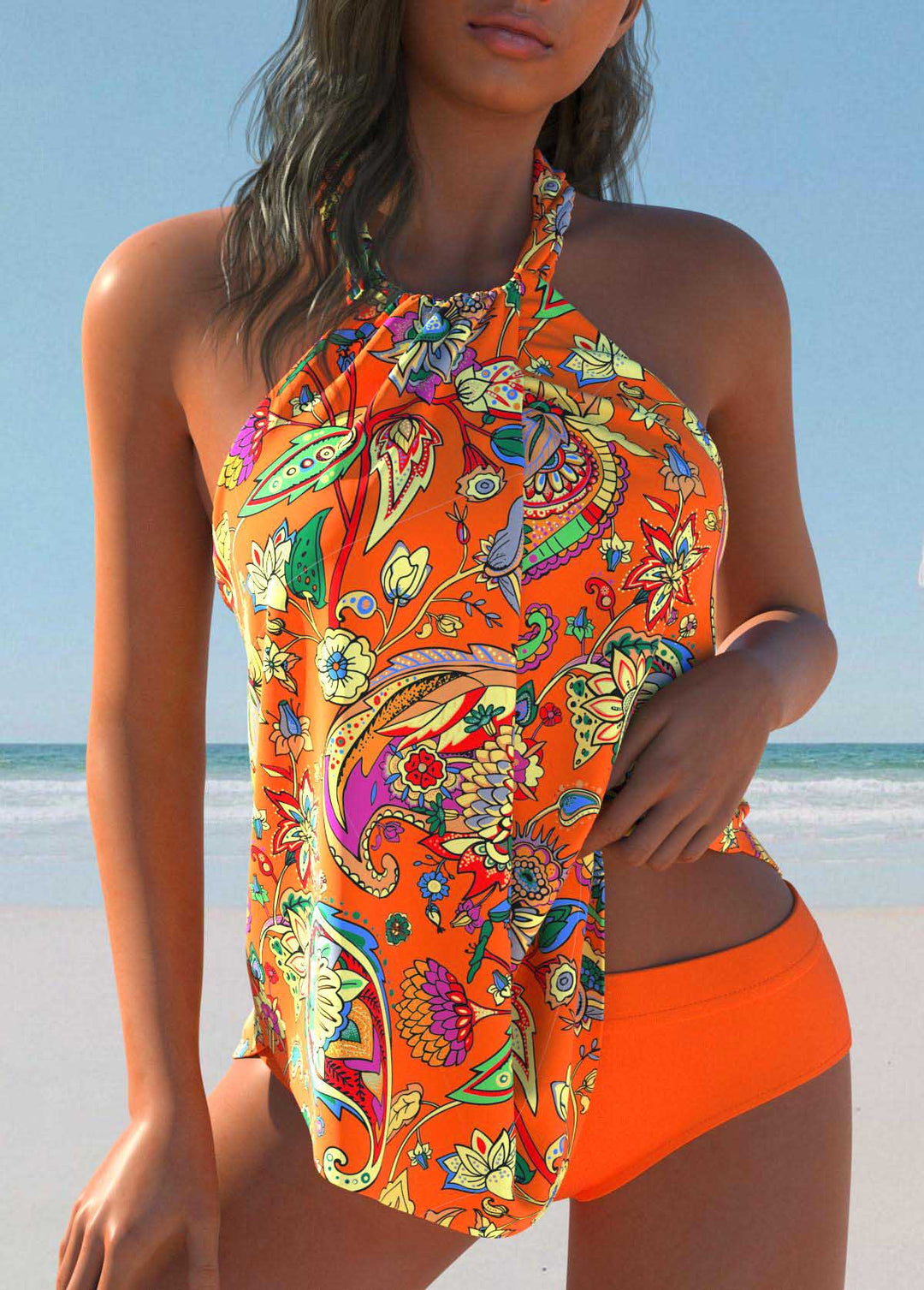 Elegant Tie-Dye Swimsuit with Crisscross Straps | Last Day 80% Off!