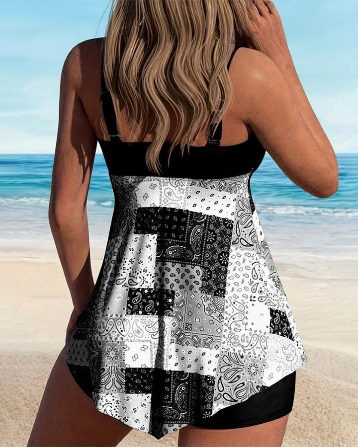Tankini Two-Piece Printed Boxer | Last Day 80% Off!