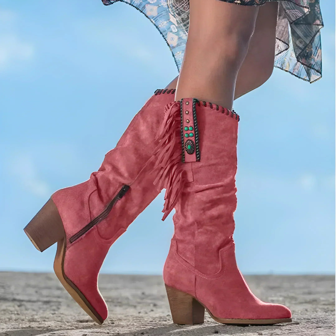 Mara™ - Stylish Leather Cowboy Boots