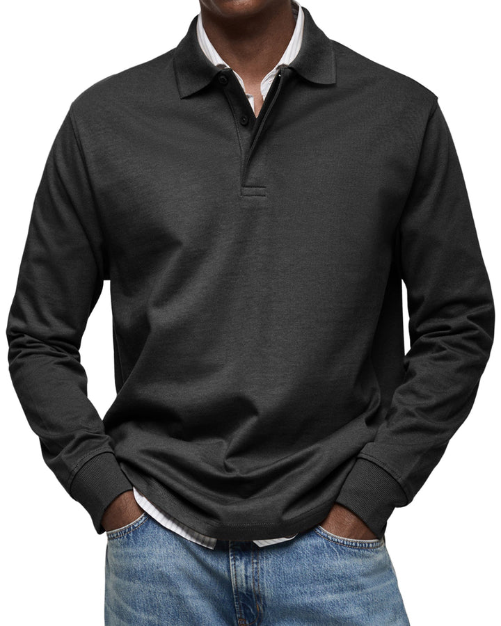 Luca | Relaxed Long Sleeve Polo Shirt