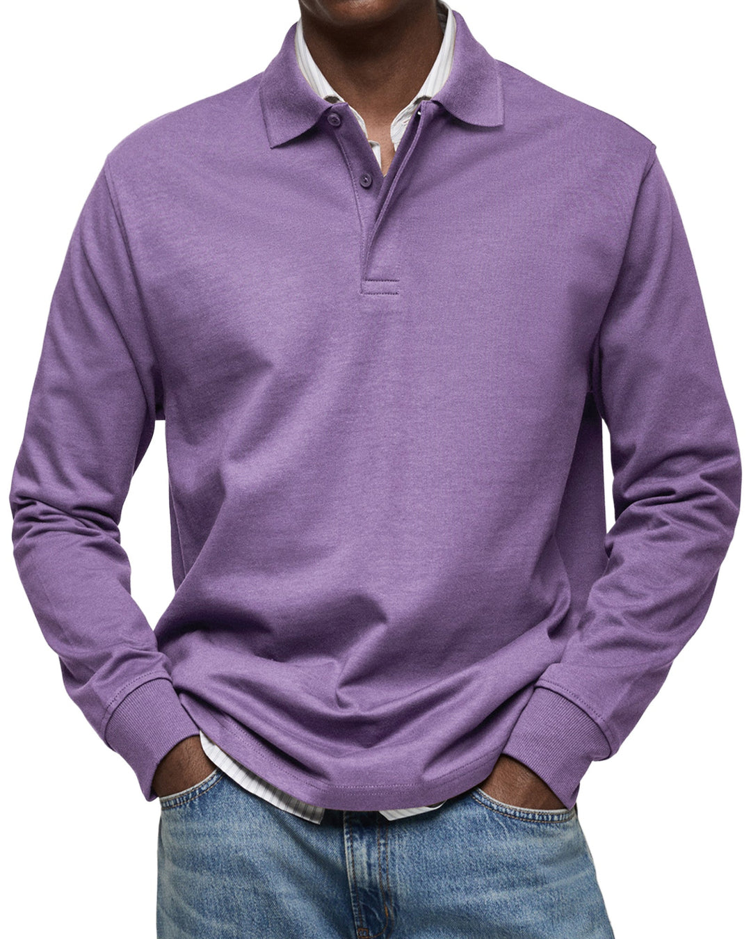 Luca | Relaxed Long Sleeve Polo Shirt