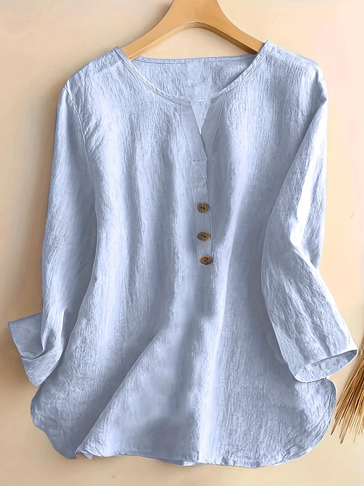 Mykaela – Casual Blouse Made of Cotton and Linen