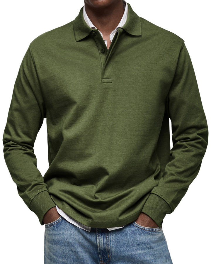 Luca | Relaxed Long Sleeve Polo Shirt