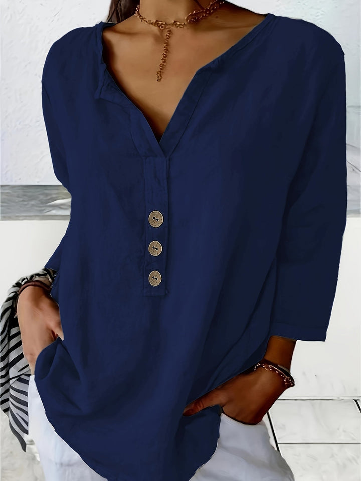 Mykaela – Casual Blouse Made of Cotton and Linen