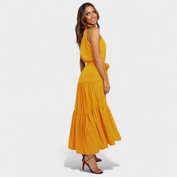 Kitty™ | Elegant and Playful Polka Dot Maxi Dress