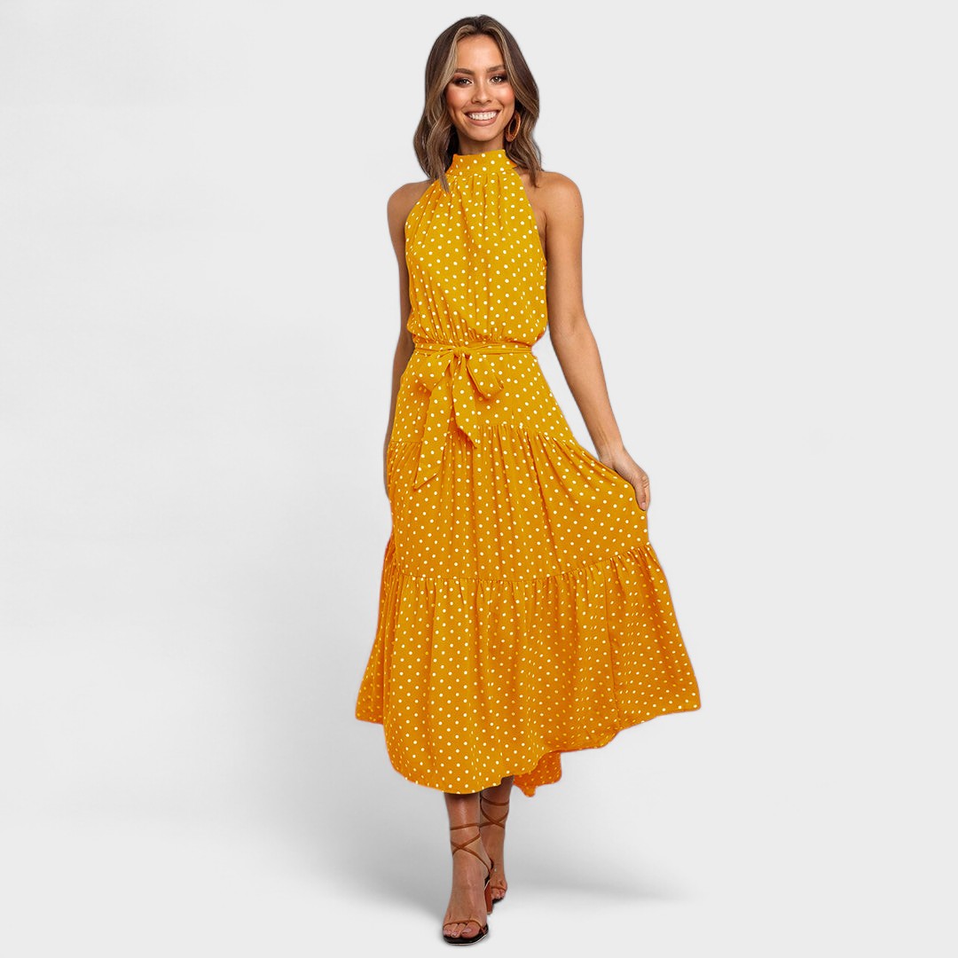 Kitty™ | Elegant and Playful Polka Dot Maxi Dress