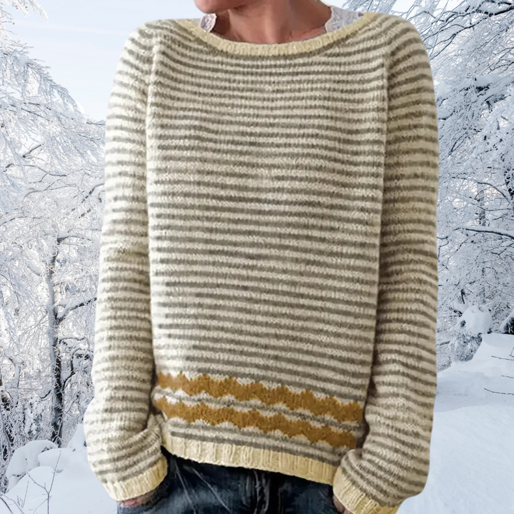 Daphne | Gray Striped Sweater