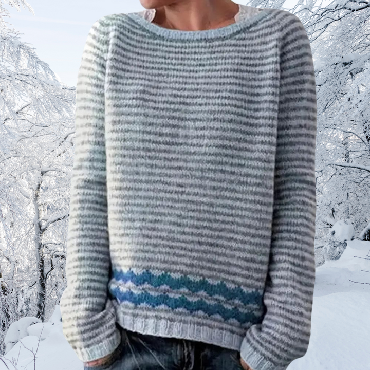 Daphne | Gray Striped Sweater